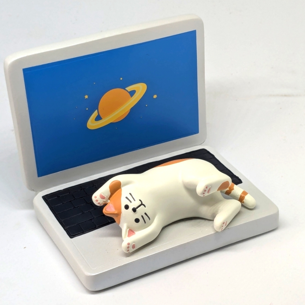 Cute Cat on Computer Phone Holder NIB